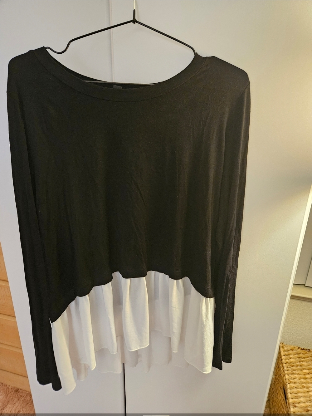 Karen Kane Black Top with Logo Tag